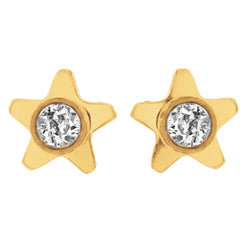 Star Style Diamond Stud Earrings Old Miner 2 Carats Yellow Gold 14K