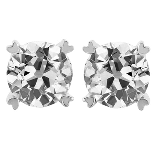  6 Ct. Stud Earrings Solitaire Round Old Miner Diamond 