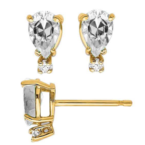 Studs Round Cut Diamond & Pear Old Miner Earrings 4.50 Ct
