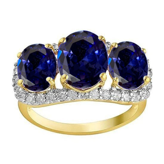 Women Jewelry  Tanzanite Oval And Round Diamonds   Anniversary Ring Jewelry  