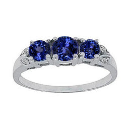 Tanzanite AAA Round Diamond 2.75 Carat Ring Gemstone Jewelry