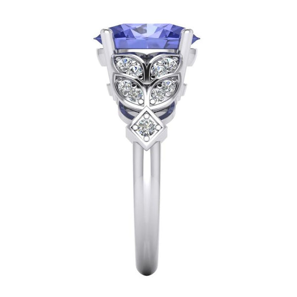 Products Women's Diamond Ring White Gold Oval Tanzanite Gemstone 6.65 Carats