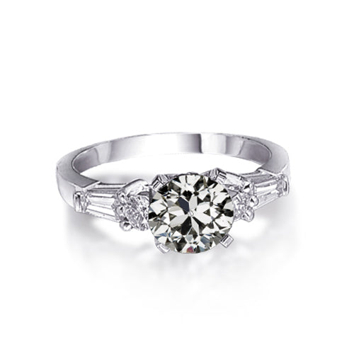  Unique Style White Sparkling Weeding Engagement White gold Old Miner Diamond Ring 5 Stone