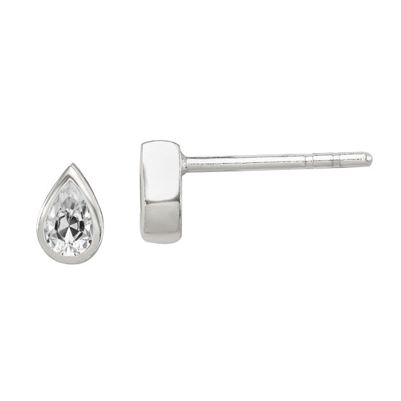 Teardrop Diamond Studs 2 Carats Pear Cut Old Miner Earrings
