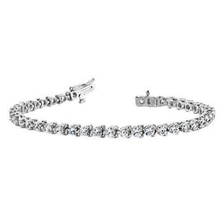 Tennis Bracelet 8.60 Carats Round Lab Grown Diamonds White Gold 10K