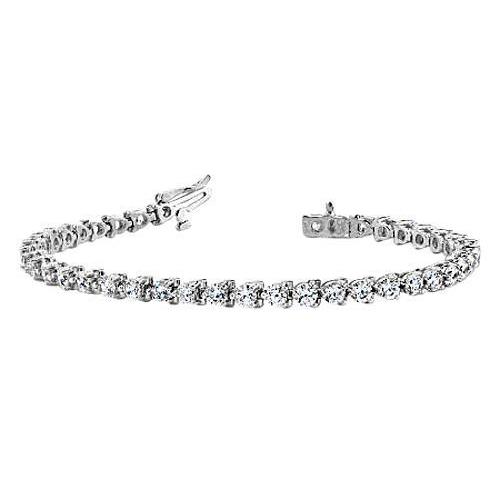 Tennis Bracelet 8.60 Carats Round Lab Grown Diamonds White Gold 10K