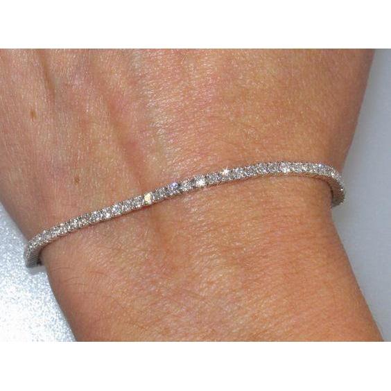 Tennis Bracelet White Gold 10.50 Carats Gorgeous Round Lab Grown Diamonds