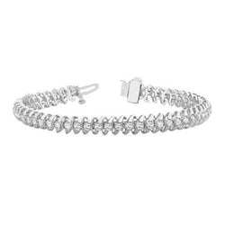 Tennis Bracelet White Gold 14K 7 Carats Sparkling Round Lab Grown Diamonds