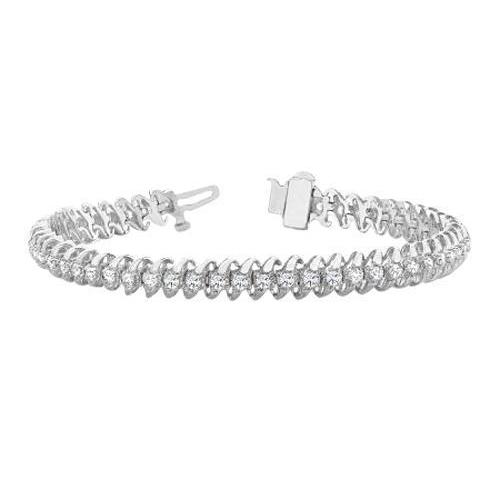 Tennis Bracelet White Gold 10K 7 Carats Sparkling Round Lab Grown Diamonds
