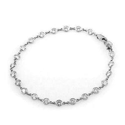 Tennis Bracelet White Gold Round Lab Grown Diamond By The Yard 3 Ct