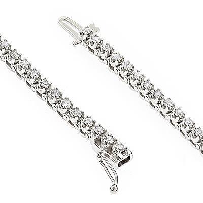 Tennis Bracelet White Gold Round Lab Grown Diamonds White Gold 6 Ct
