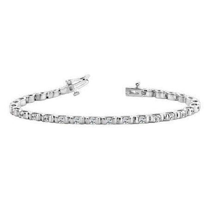 Tennis Bracelet Women 3 Carats Round Brilliant Cut Lab Grown Diamonds