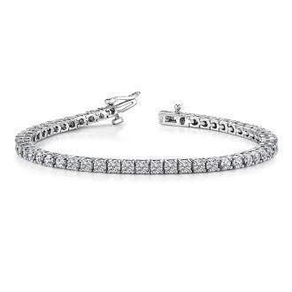 Tennis Lab Grown Diamond Lady Bracelet Fine Jewelry Solid White Gold 5.30 Carats
