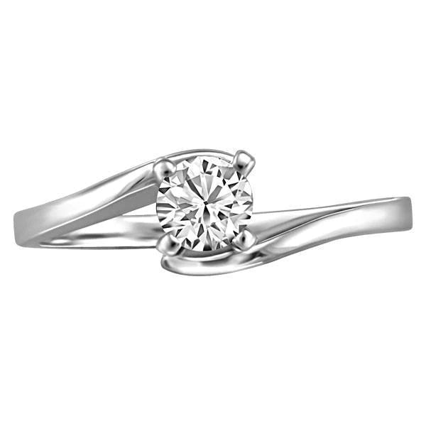 Tension Like 1.90 Carats Round Diamond Solitaire Ring White Gold 14K