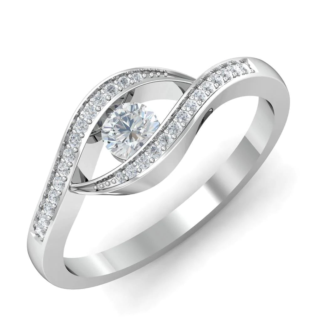 1.85 Ct Tension Like Round Diamonds Wedding Ring White Gold