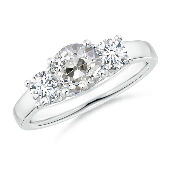 Women's Ring Old Miner Diamond Round Jewelry