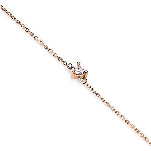Tennis Bracelet Trilliant Shape Bracelet 1 Carat Center Stone Yellow Gold Jewelry