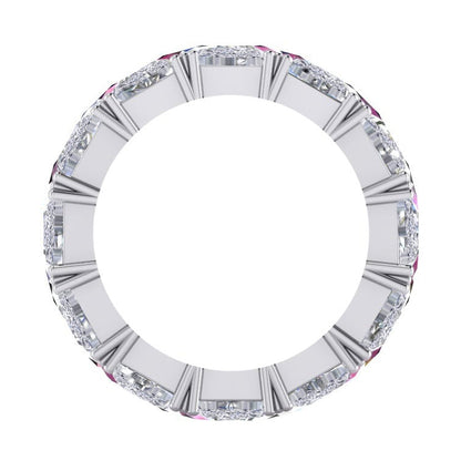 Trilliant Pink Sapphire Diamond Eternity Band 