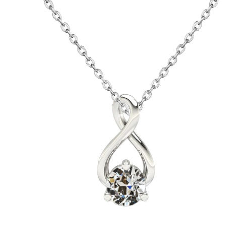 Twisted Diamond Pendant 1 Carat Old Miner Solid Gold 