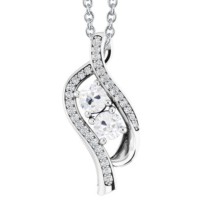 Round Old Mine Cut Diamond Pendant