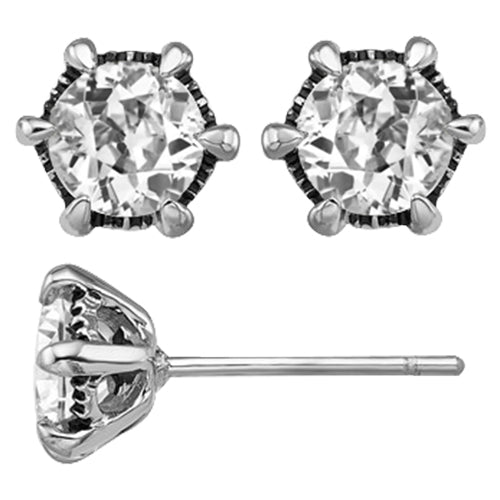 natural round diamond 3.50ct earring front view