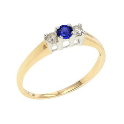 Two Tone Engagement Ring 2 Carats Round Diamond Tanzanite