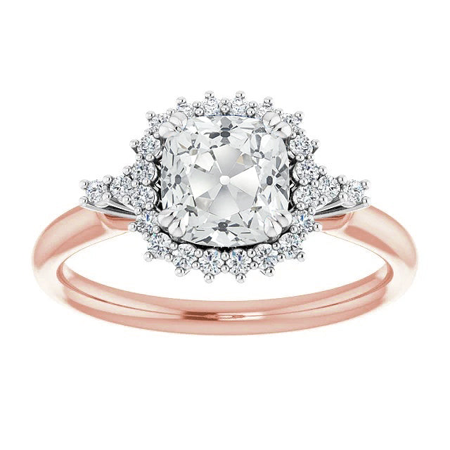 Two Tone Old Miner Halo Ring