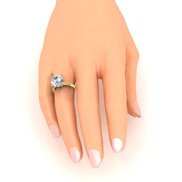 Unique Ladies Diamond Solataire Ring with Accents