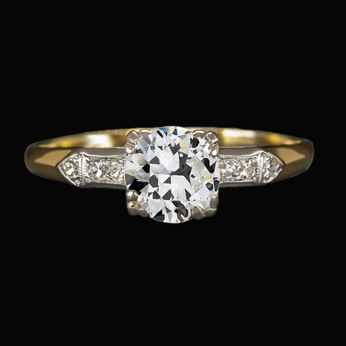 Two Tone Wedding Ring Round Old European