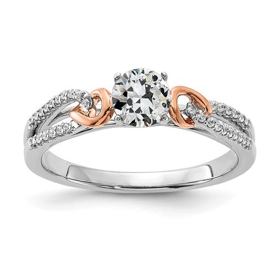 Two Tone Wedding Ring Round Old Miner