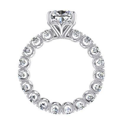 Cushion Anniversary Band Ring 4 Ct. Gold Ladies Jewelry