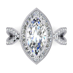Marquise Halo Natural Earth Mined Diamond Engagement Ring 5.50 Carats Women's Jewelry