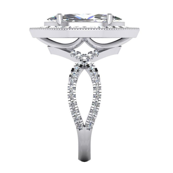 Fancy Lady’s Sparkling Vintage Style White Gold Engagement Anniversary 