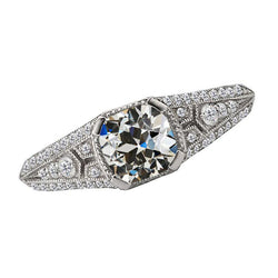 Genuine   Vintage Cut Milligrain Wedding Ring Cushion Diamond 4 Carats