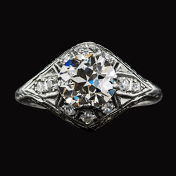 Vintage Style Anniversary Ring Round Old Cut Natural Earth Mined Diamond 3.50 Carats