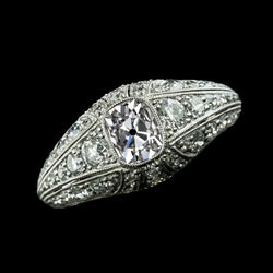 Vintage Style Cushion Old Miner Natural Earth Mined Diamond Ring 4.15 Carats Milgrain Shank
