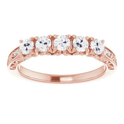 Vintage Style Half Eternity Band Old Miner Natural Earth Mined Diamond Prong Set 4 Carats