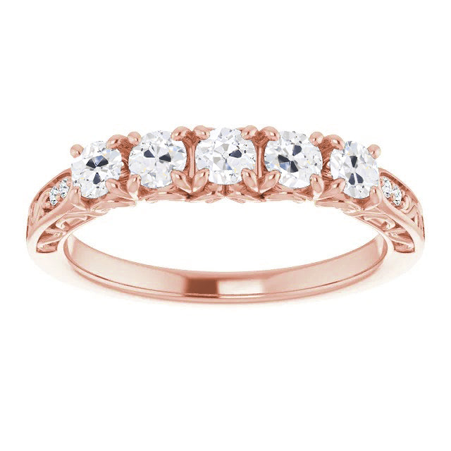 Vintage Style Half Eternity Band Old Miner Diamond Prong Set 4 Carats