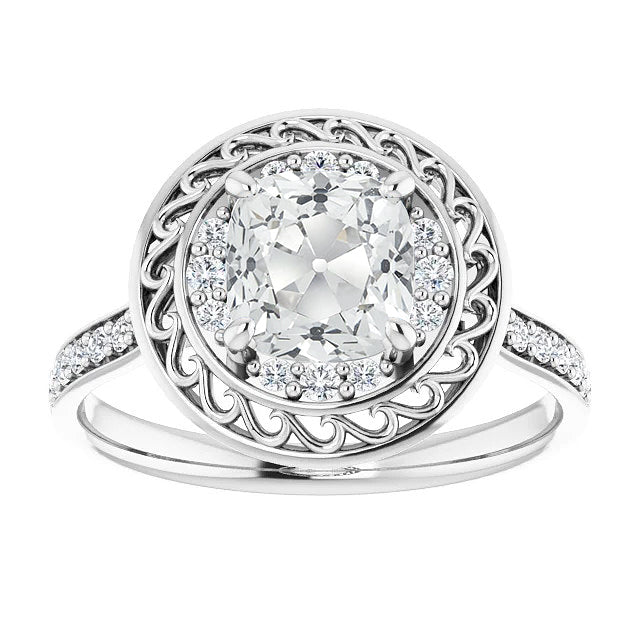 natural round diamond 7.50ct ring front view
