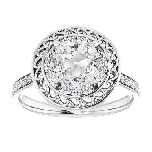 natural round diamond 7.50ct ring front view