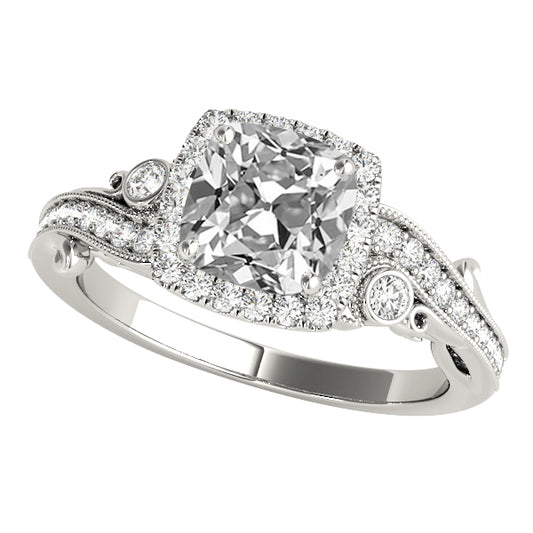 natural round diamond 7.75ct ring front view