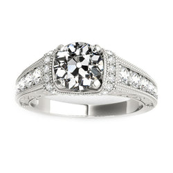 Vintage Style Lady's Ring Old Miner Genuine Natural Earth Mined Diamond Gold 4 Carats