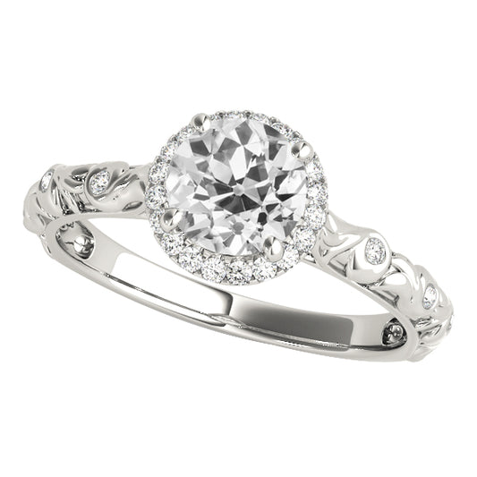 natural round diamond 3.50ct ring front view