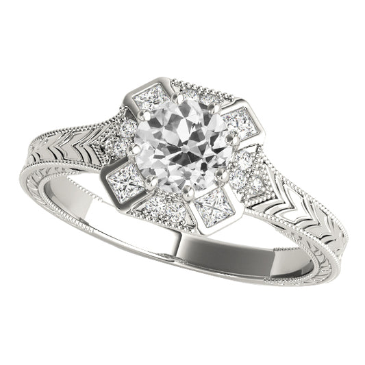 natural round diamond 3.50ct ring front view