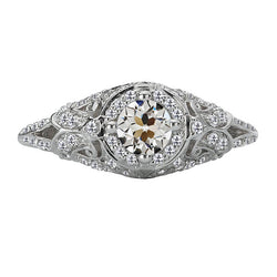 Vintage Style Round Old Mine Cut Diamond Halo Wedding Ring 3.50 Carats