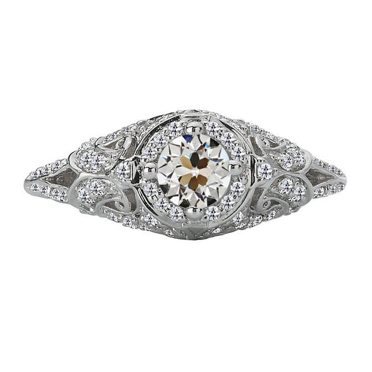 natural round diamond 3.50ct ring front view