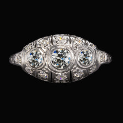 Vintage Style Round Old Miner Natural Earth Mined Diamond Ring 4.25 Carats Milgrain Shank