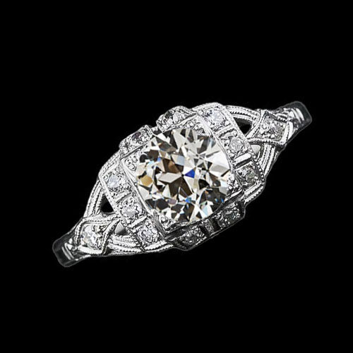 Round Old Miner Diamond Wedding Ring