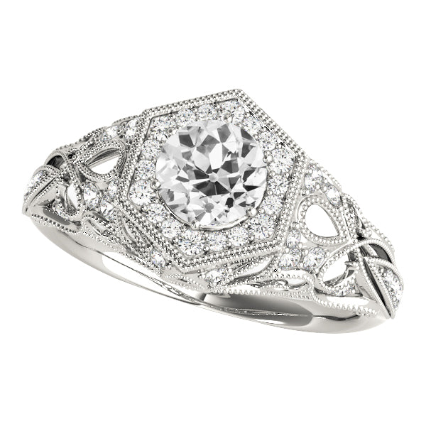 Vintage Style Round Old Miner Diamond Ring 