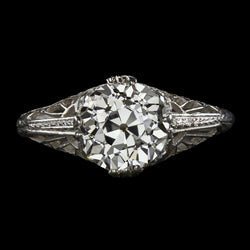 Vintage Style Solitaire Round Old Mine Cut Natural Earth Mined Diamond Ring 3.50 Carats